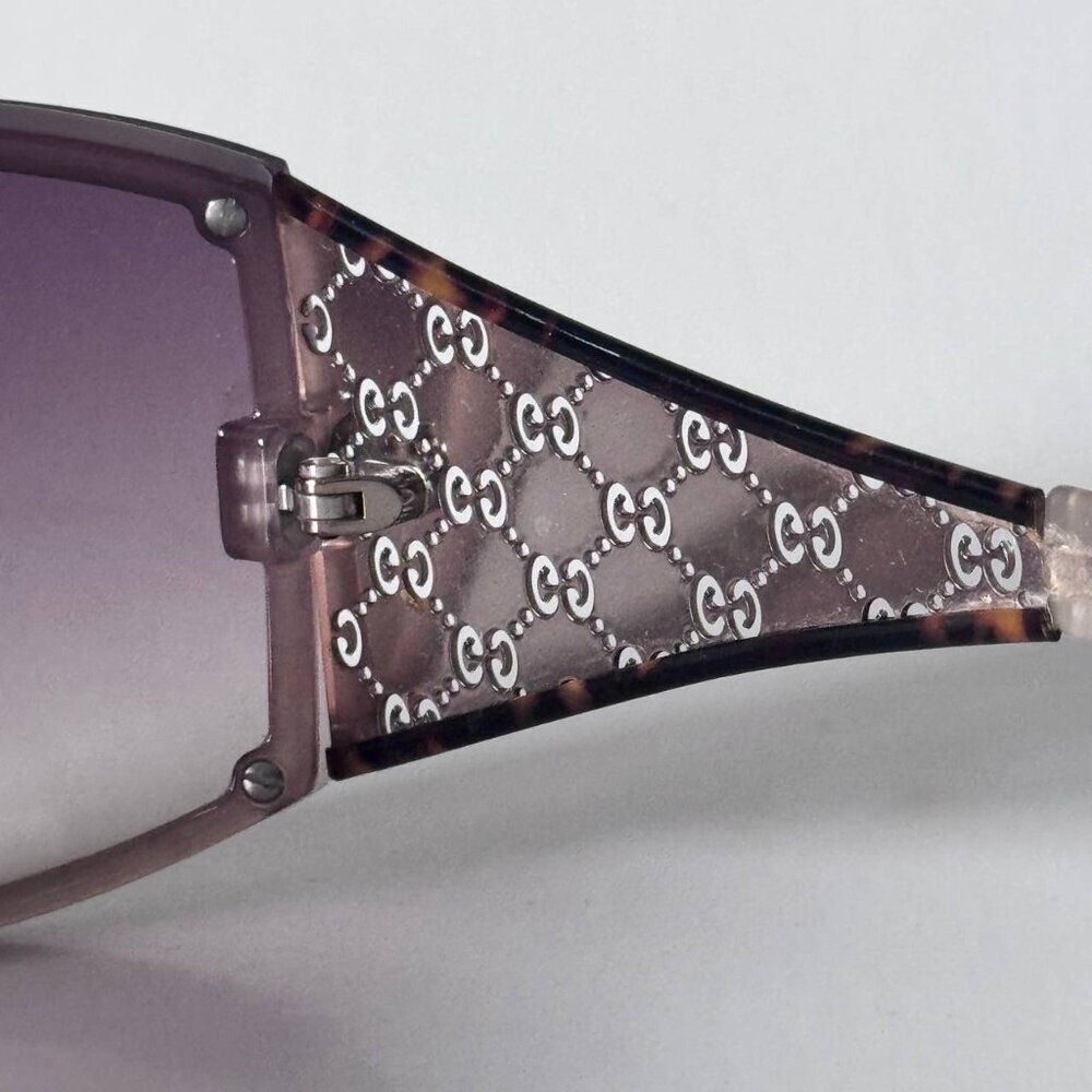 Vintage Authentic GUCCI Women’s Brown Sunglasses with Purple/Brown Lenses - Picture 7 of 13